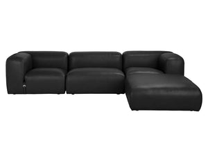 Augustus Modular Sofa, Right Corner, Santosa Matte Black