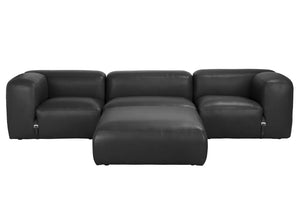 Augustus Modular Sofa, Left Corner, Santosa Matte Black Leather