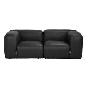 Augustus Modular Sofa, Left Corner, Santosa Matte Black Leather