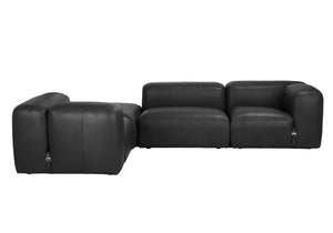 Augustus Modular Sofa, Middle, Santosa Matte Black Leather