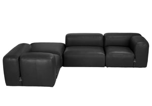 Augustus Modular Sofa, Middle, Santosa Matte Black Leather