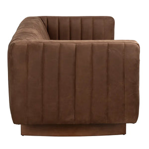 Khann Sofa, Orris Brown Leather