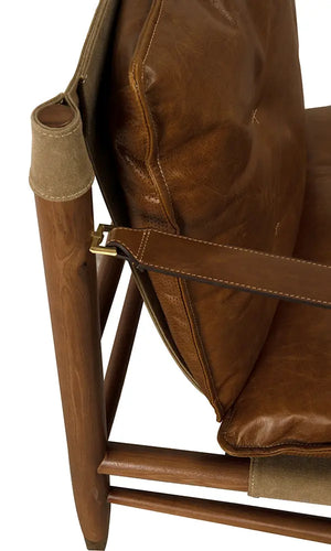 Luther Chair, Cuba Brown Leather W/Canvas