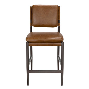 Wooster Counter Chair, Cuba Brown Leather