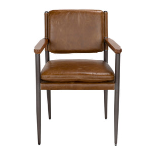 Wooster Dining Chair with Arms, Brown