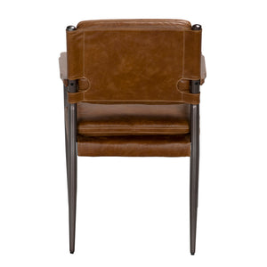 Wooster Dining Chair with Arms, Brown