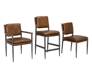 Wooster Dining Chair with Arms, Brown