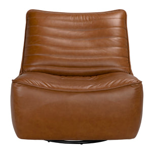 Mcclain Swivel Single Sofa, Roche Tan Leather