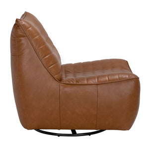 Mcclain Swivel Single Sofa, Roche Tan Leather