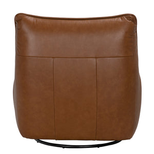 Mcclain Swivel Single Sofa, Roche Tan Leather