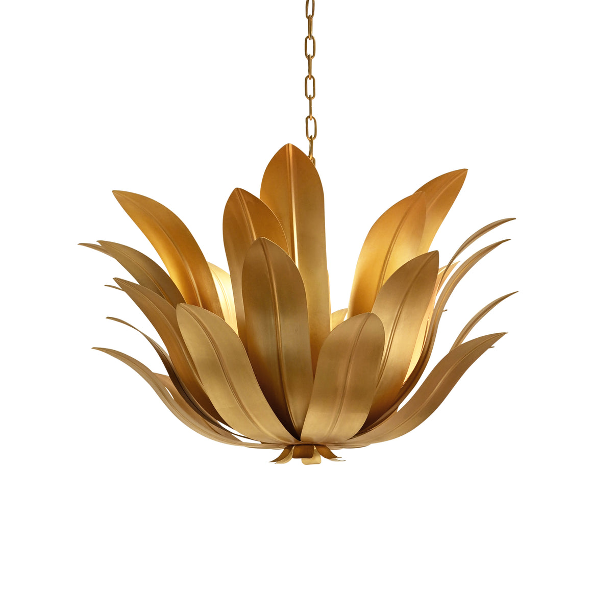 Leander Leaf Blossom Chandelier In White Powder Coat