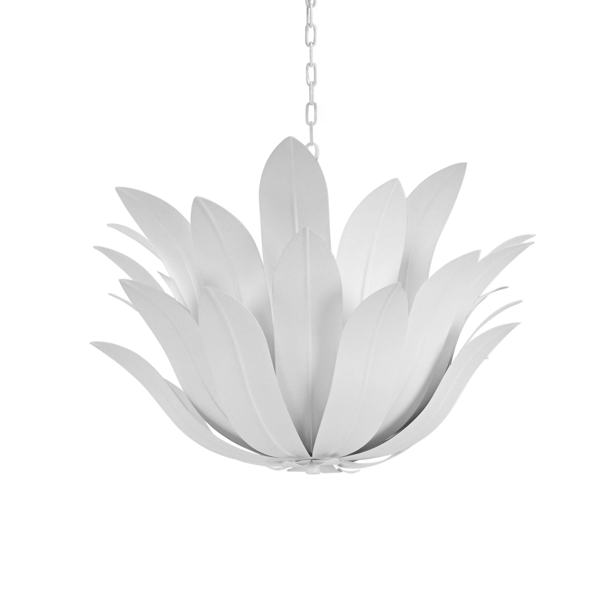 Leander Leaf Blossom Chandelier In White Powder Coat