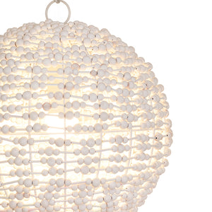 Leena Pendant Wrapped with Whitewash Wood Beads