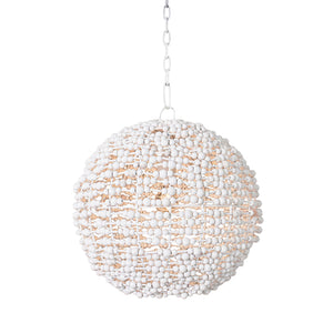 Leena Pendant Wrapped with Whitewash Wood Beads