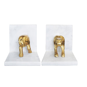Leon Bookends with Brass Leopard