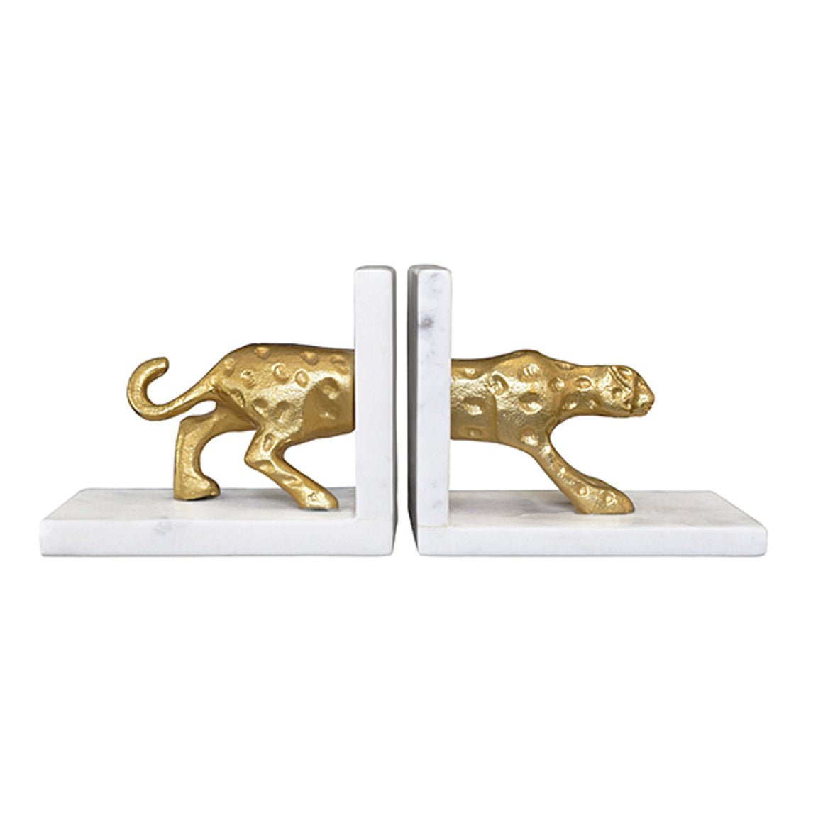 Leon Bookends with Brass Leopard