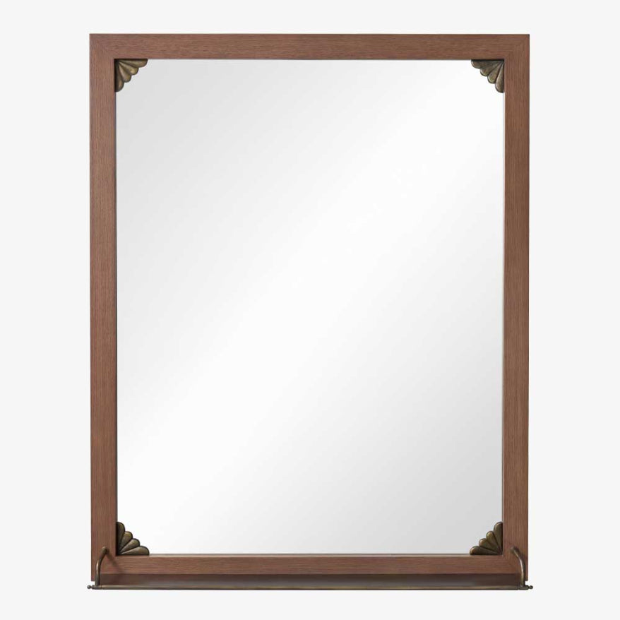 Aged Brass & Dark Oak Mirror