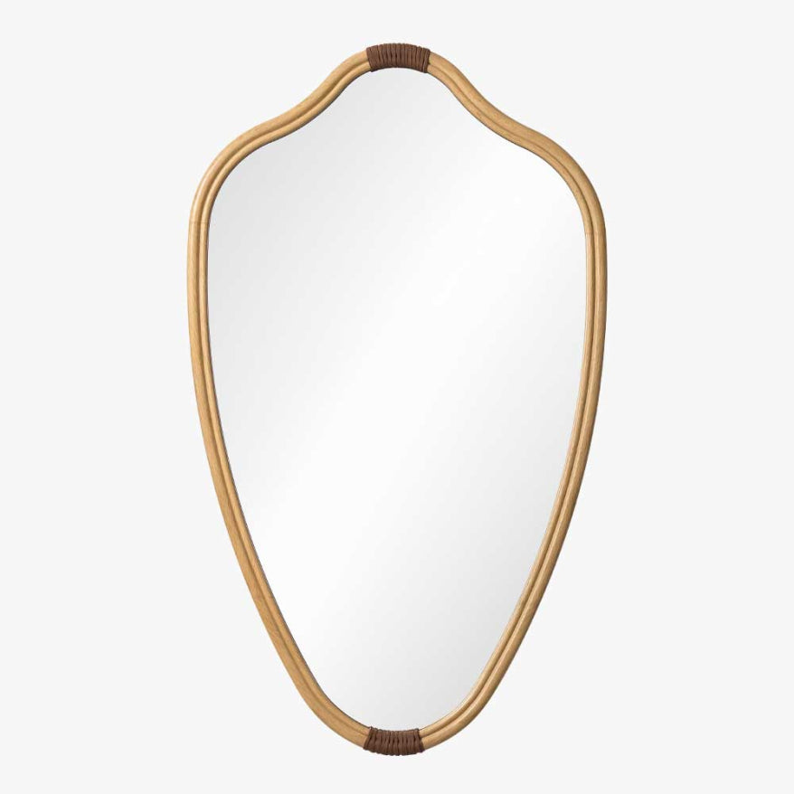Light Oak & Basalt Leather Mirror