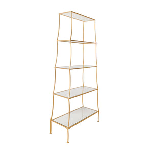 Liana Scalloped Etagere in Gold Leaf