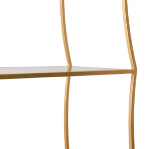 Liana Scalloped Etagere in Gold Leaf