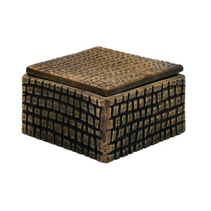 Lizzo Small Brass Aluminum Box with Reptile Texture