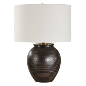 Uttermost Hawkins Bronze Ribbed Table Lamp