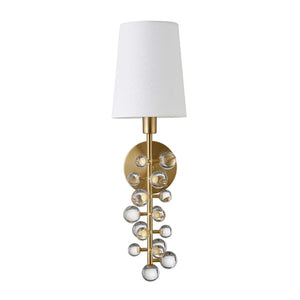 Lottie Acrylic Bubble Sconce in Antique Brass