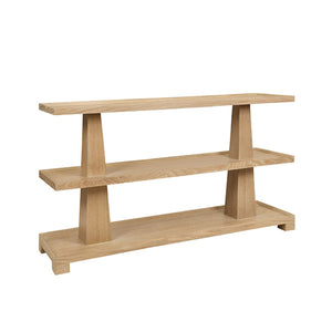 Lowen Three Tier Two Column Console In Cerused Oak