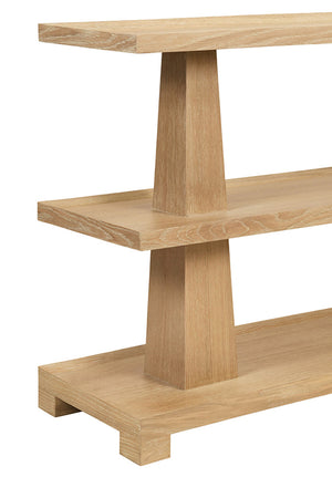 Lowen Three Tier Two Column Console In Cerused Oak