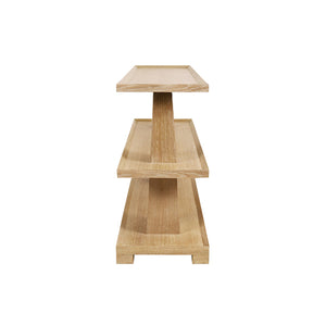 Lowen Three Tier Two Column Console In Cerused Oak