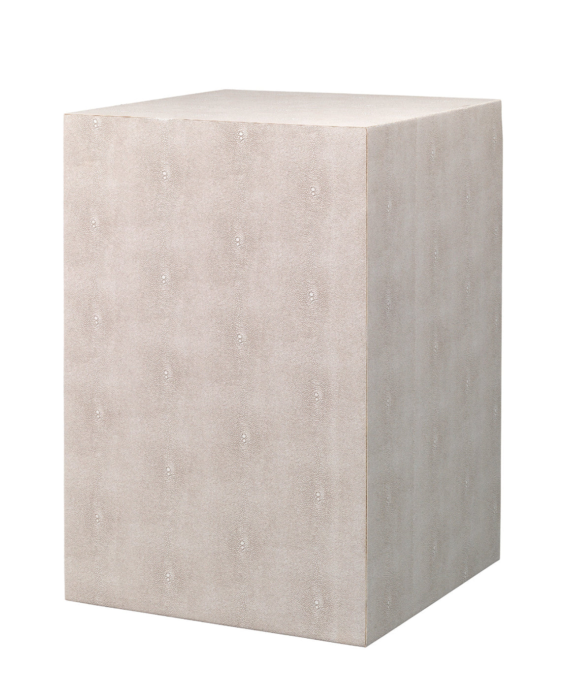 Structure Faux-Shagreen Square Side Table, Cream