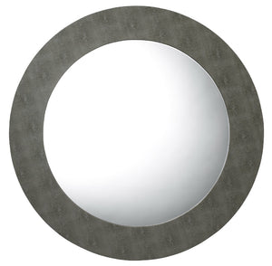 Chester Shagreen Round Mirror, Grey