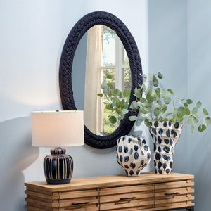 Club Cotton Rope Braided Oval Wall Mirror