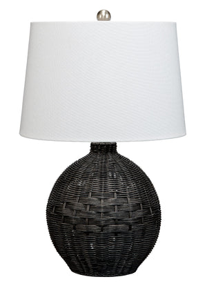 Cape Rattan Table Lamp, Black