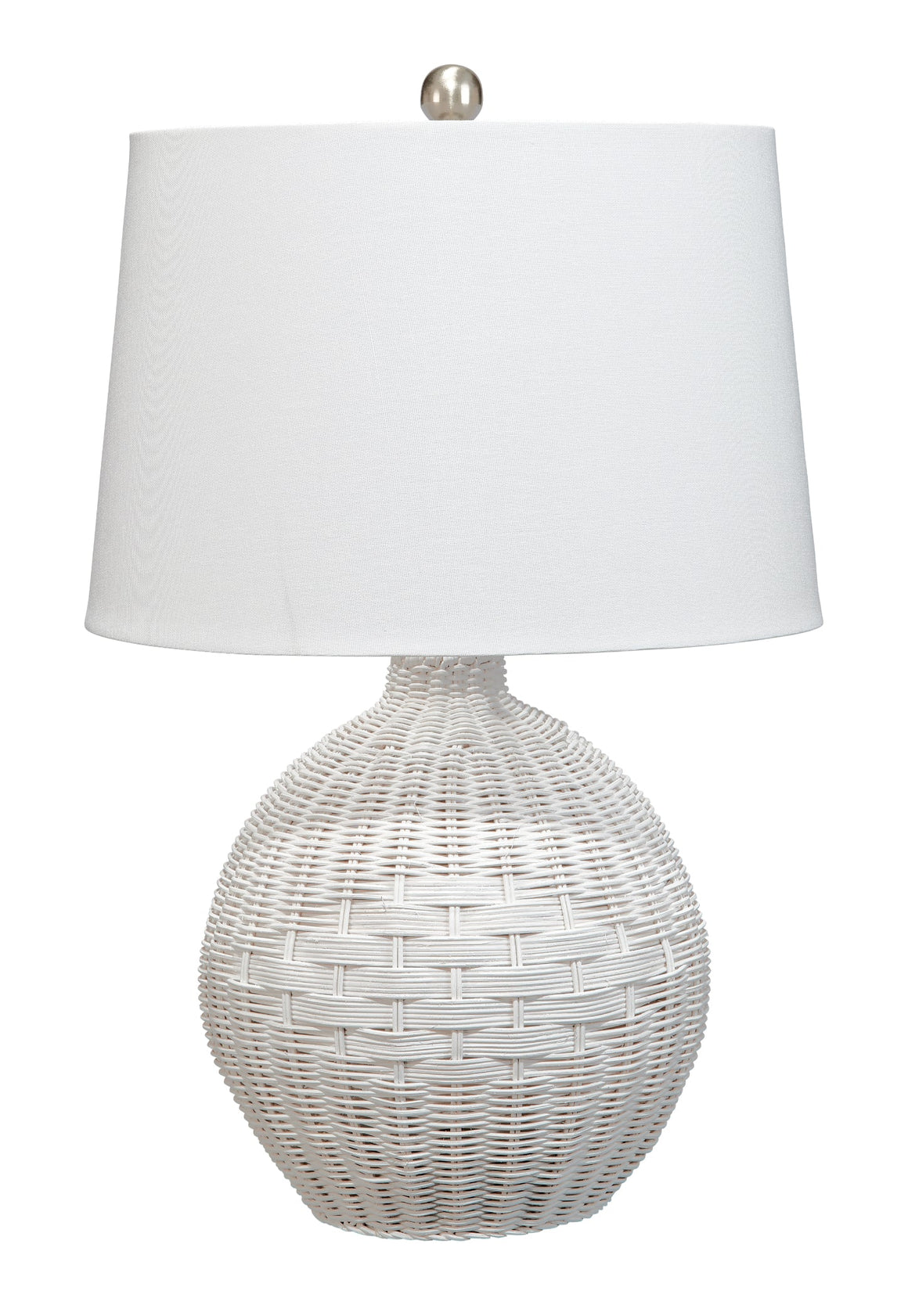 Cape Rattan Table Lamp, White