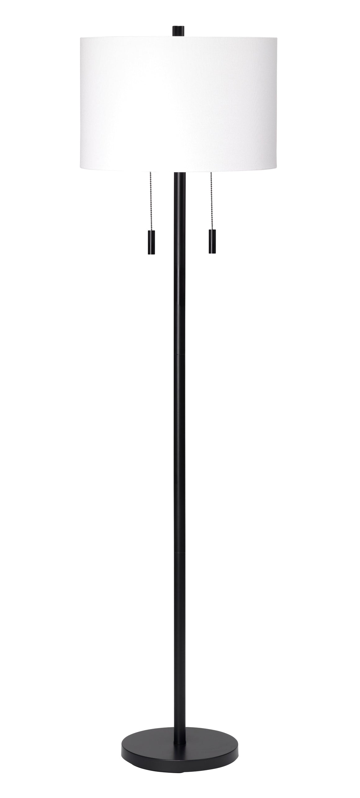 Lincoln 2-Light Metal Floor Lamp, Black