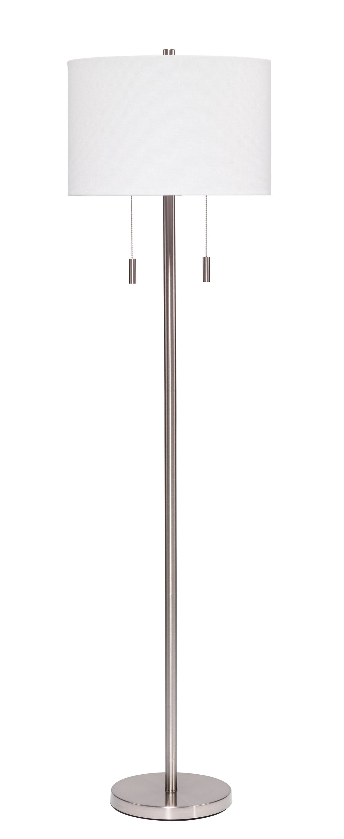 Lincoln 2-Light Metal Floor Lamp, Silver