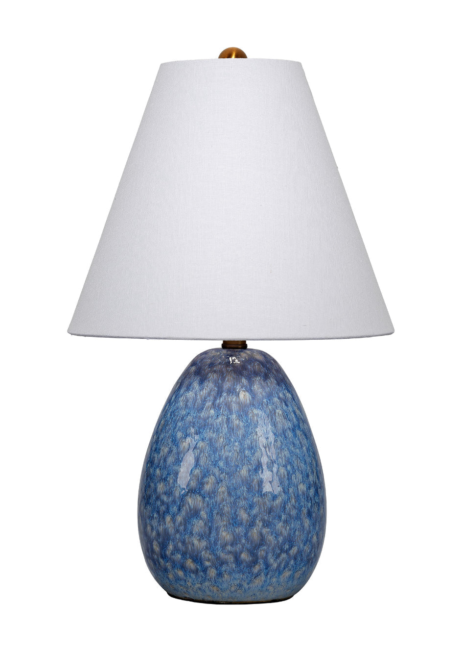 Raindrop Ceramic Table Lamp with Linen Shade, Blue