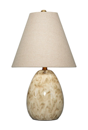 Raindrop Ceramic Table Lamp with Linen Shade, Off White