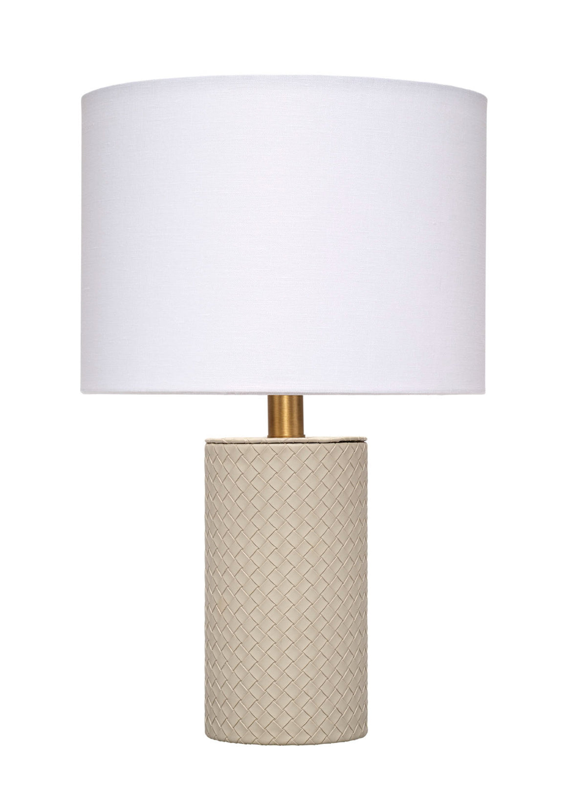 Roman Leather Table Lamp with Linen Shade, Grey