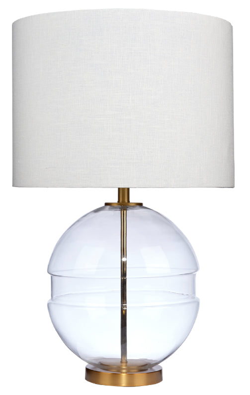 Satellite Glass Table Lamp, Antique Brass