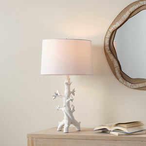 Sycamore Resin Table Lamp with Linen Shade