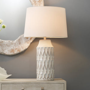 Dalia Ceramic Table Lamp, White