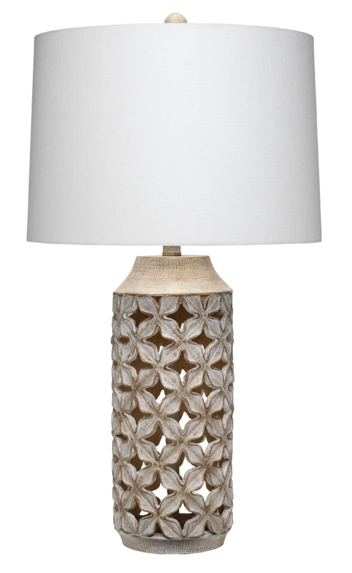 Flora Resin Table Lamp, White Wash