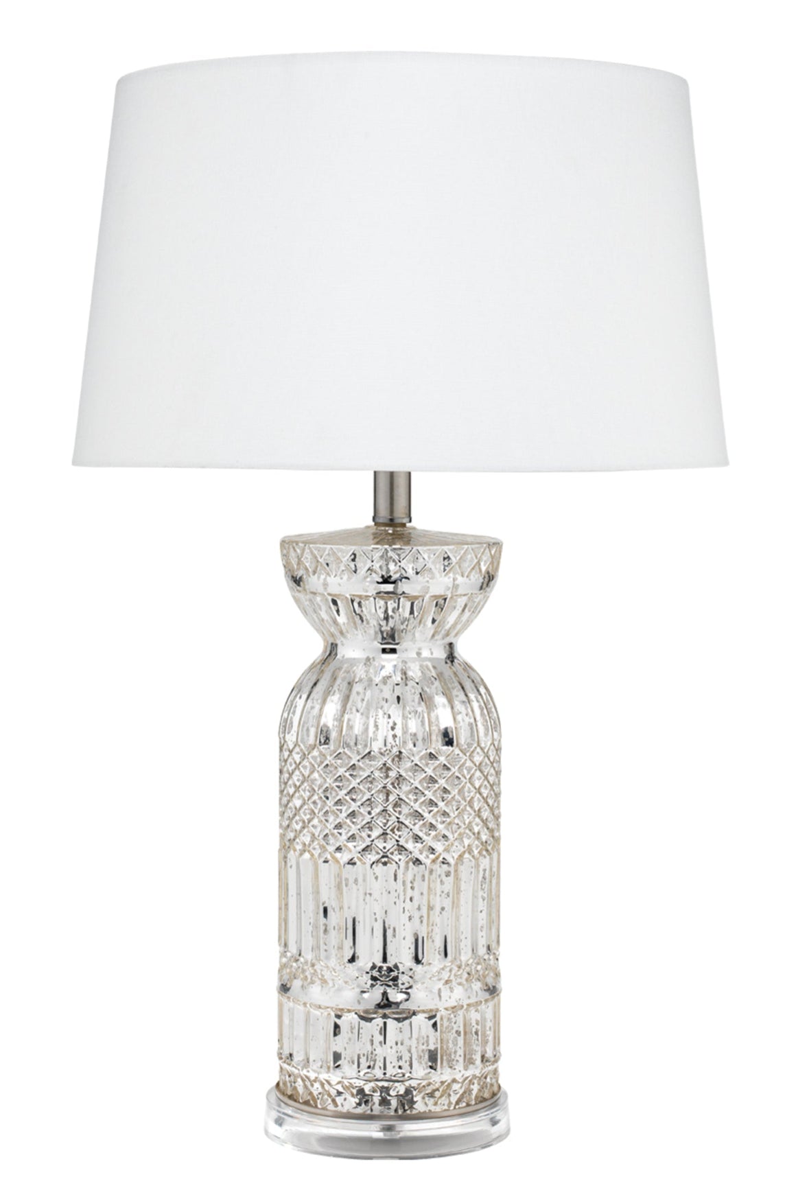 Isla Glass Table Lamp, Silver