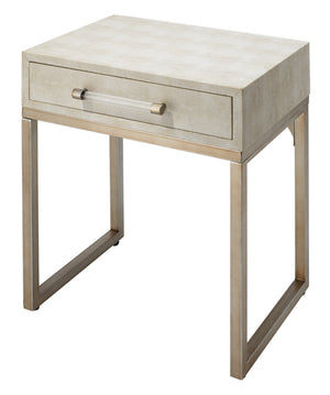 Kain Faux Shagreen Side Table, Cream