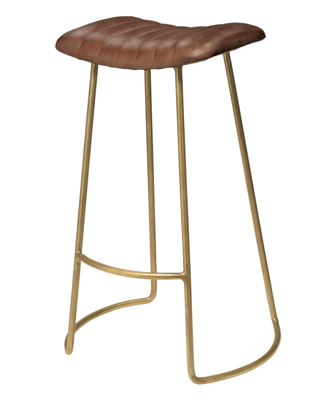 Theo Leather Bar Stool, Brown