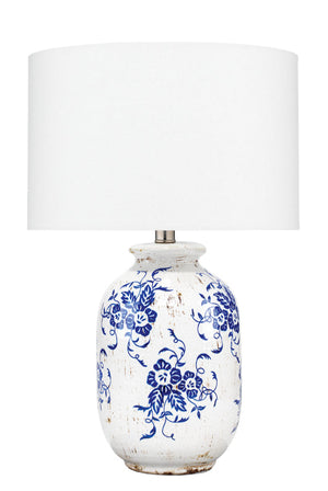 Ruth Ceramic Table Lamp, Blue