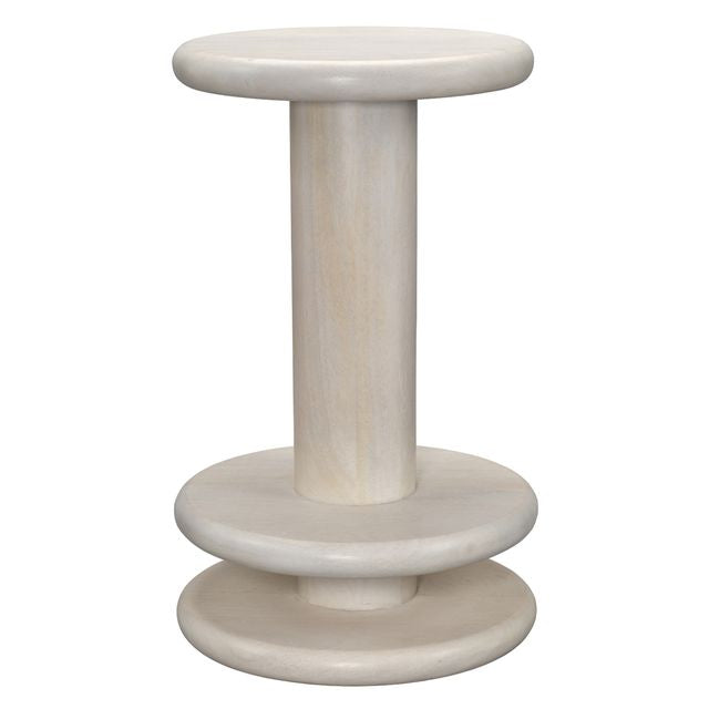 Rye Mango Wood Counter Stool, Off-White