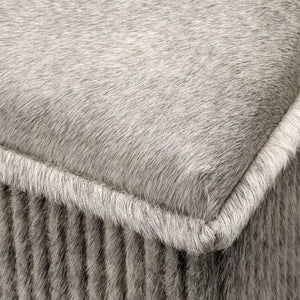 Easton Hide Ottoman, Grey